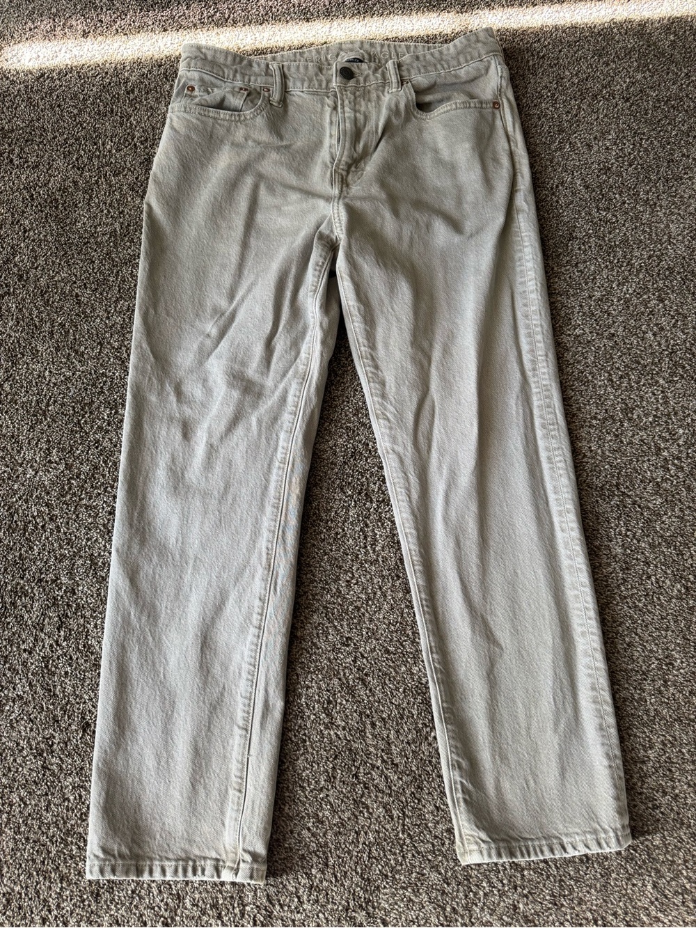 Light cream Straight Leg Jeans